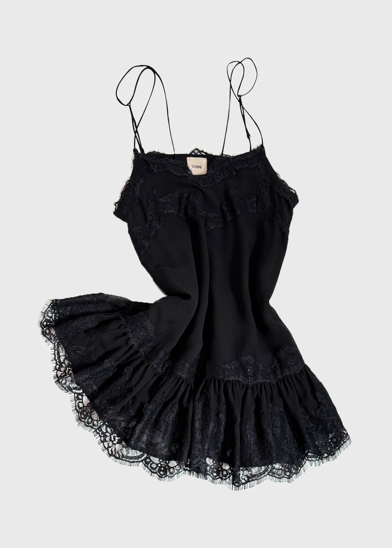 Iris Lace-Trimmed Silk Camisole Noir