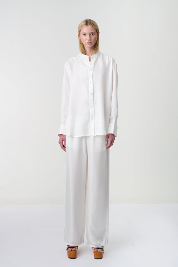 Silene Silk Cufflink Shirt White