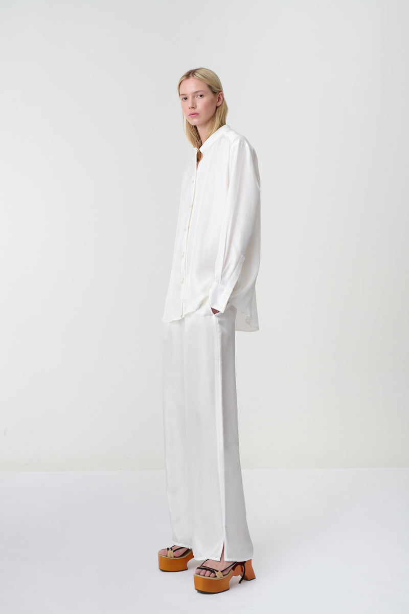 Silene Silk Cufflink Shirt White
