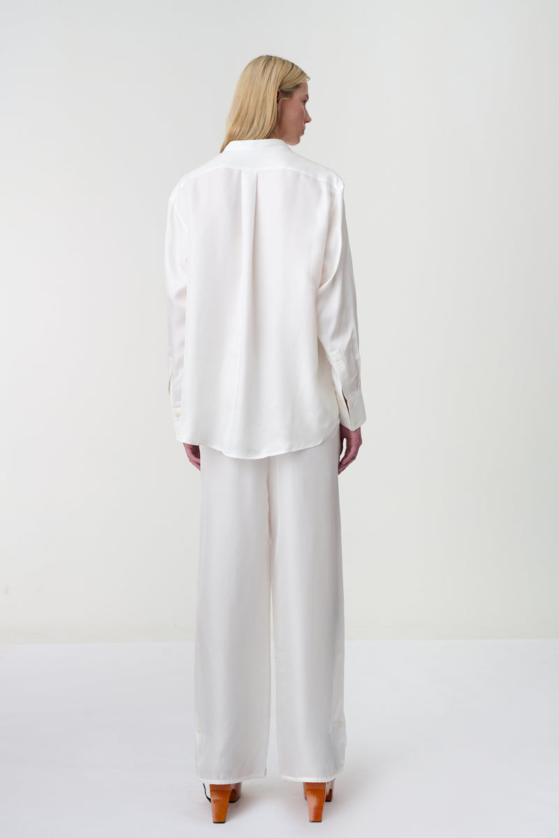 Silene Silk Cufflink Shirt White