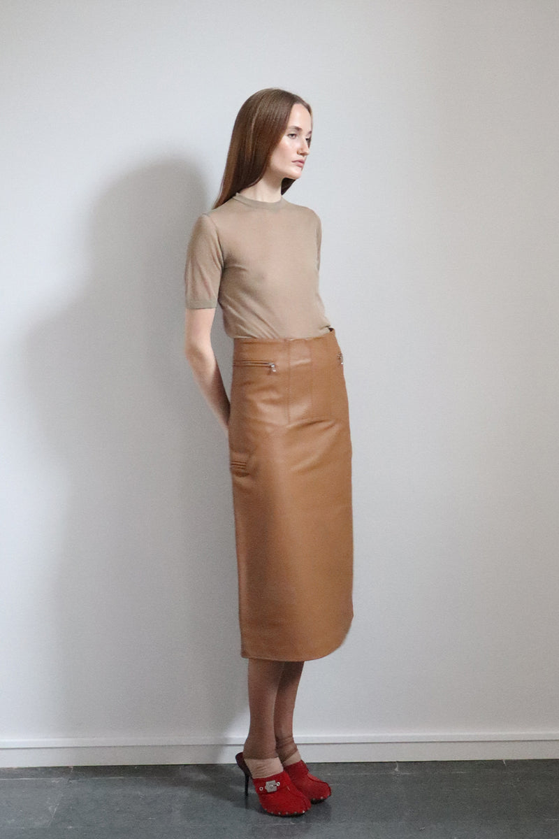 Sorrex Leather Skirt Cedar