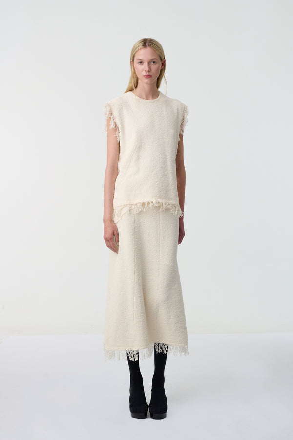 Fray Bouclé Top Cream