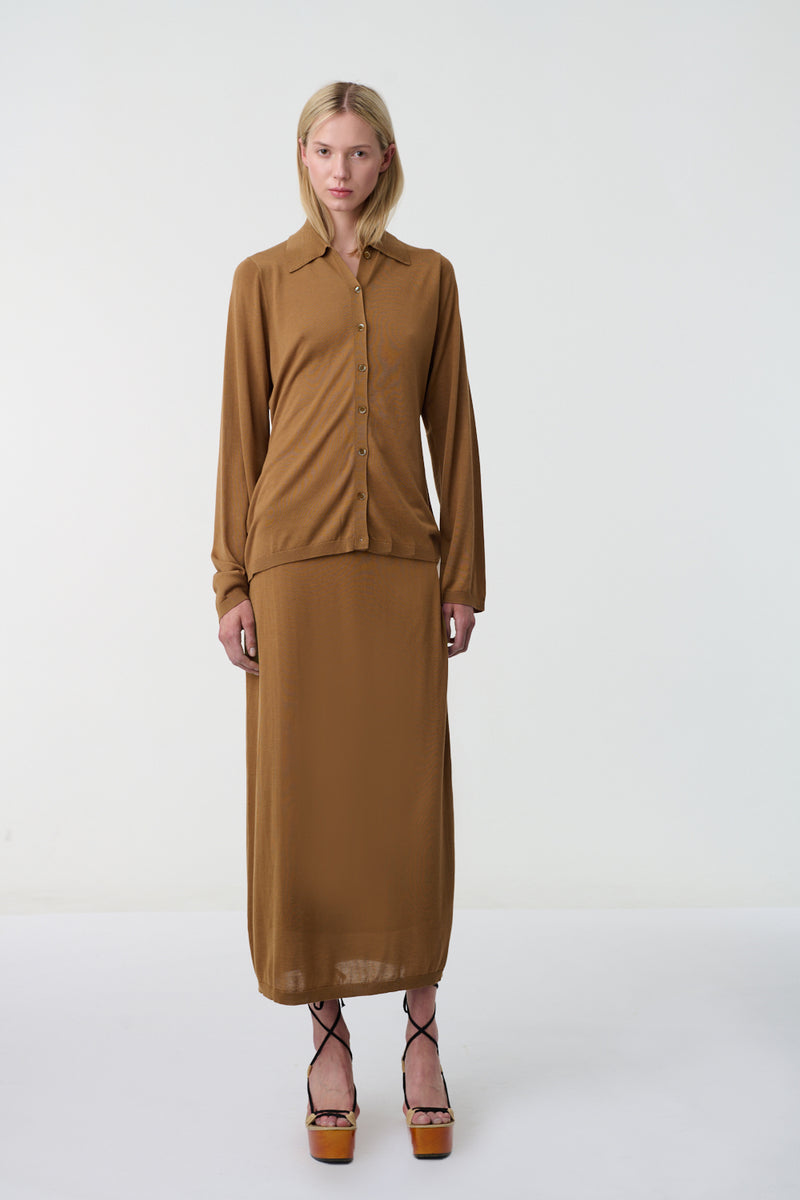 Ambre Knitted Skirt Wood