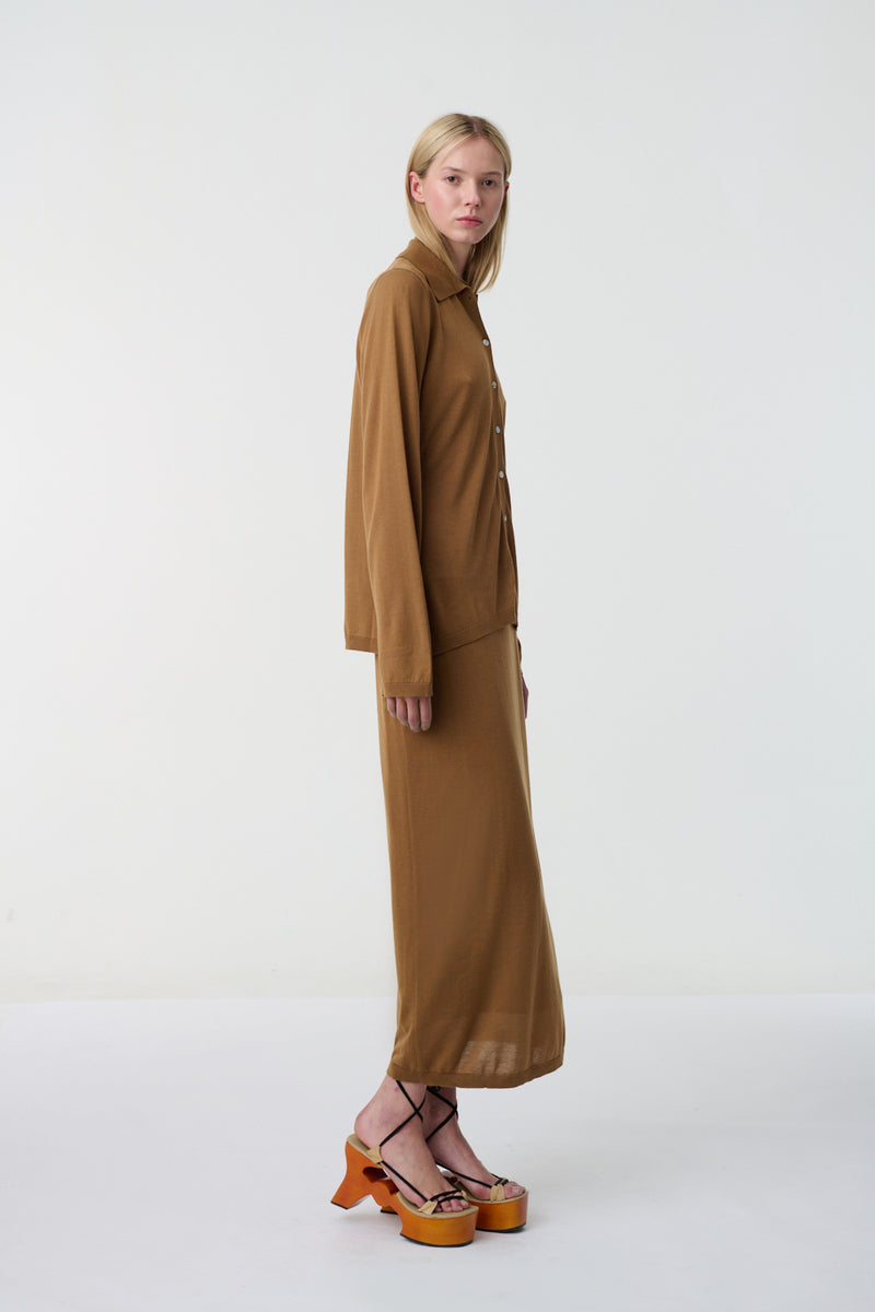Ambre Knitted Skirt Wood