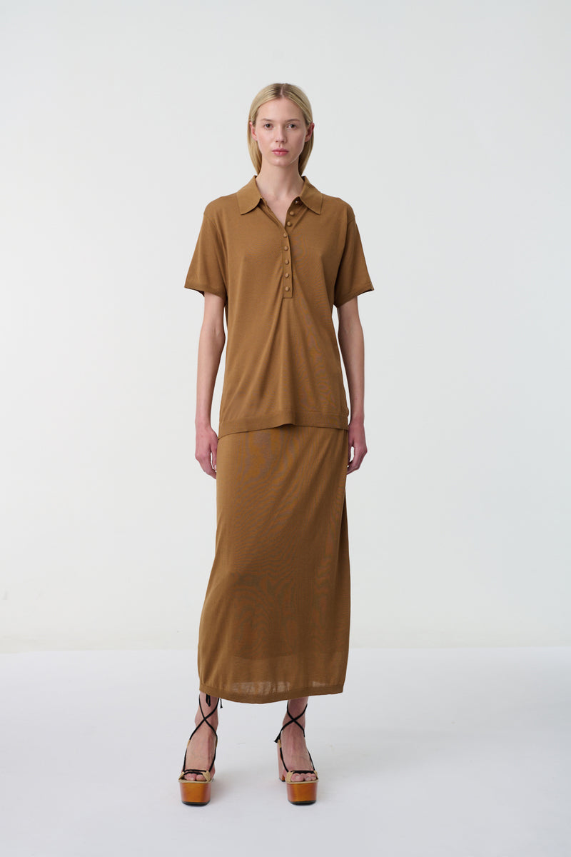 Serra Knitted Polo Wood