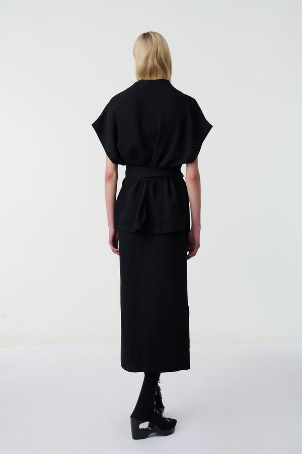 Aeren Double Viscose Skirt Black