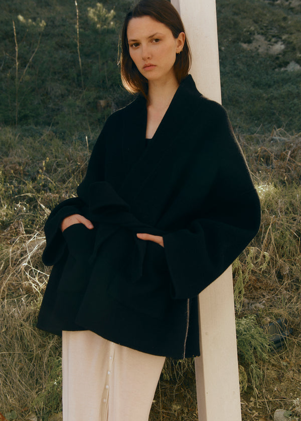 Ascent Alpaca Kimono Jacket Black