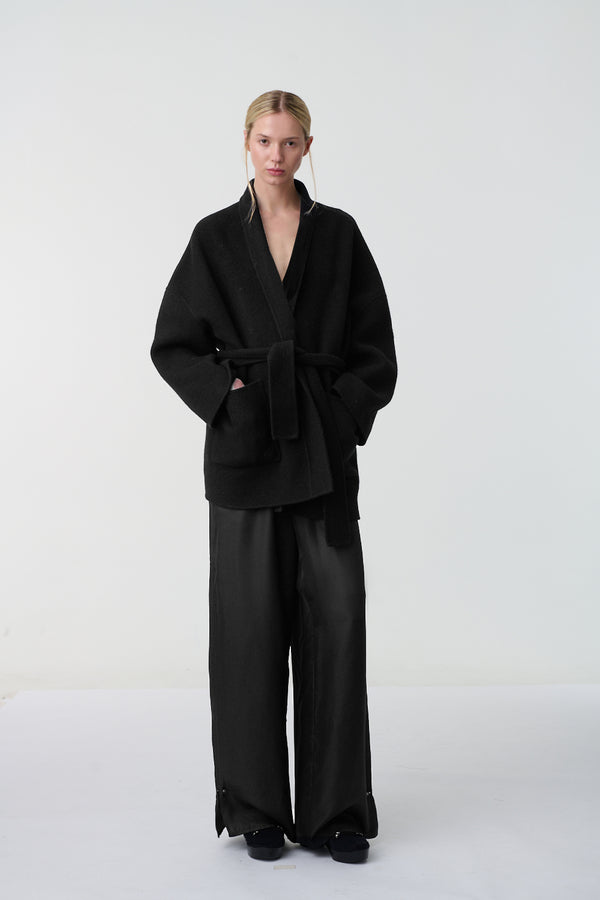 Ascent Alpaca Kimono Jacket Black