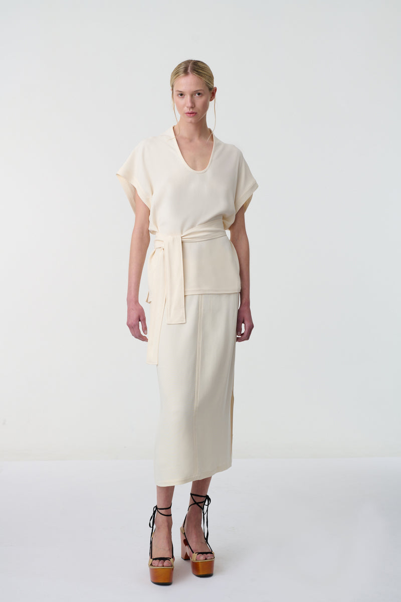 Drift Scarf Top Cream