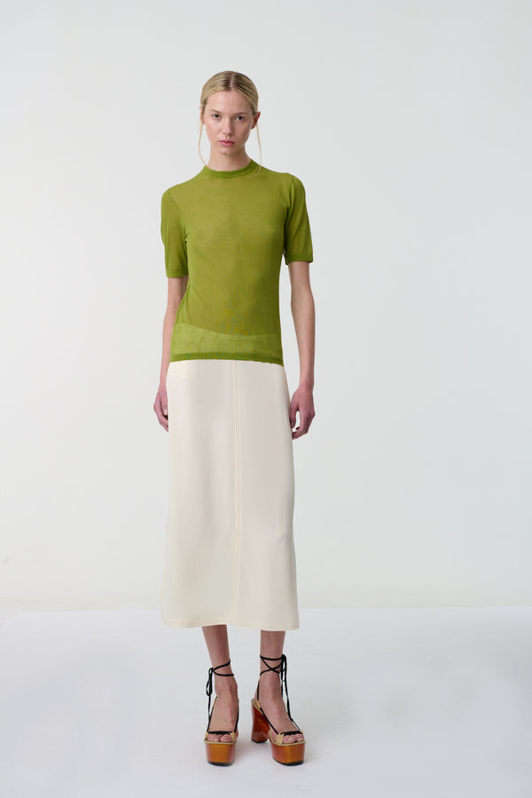 Aubrie Sheer Nylon Top Moss