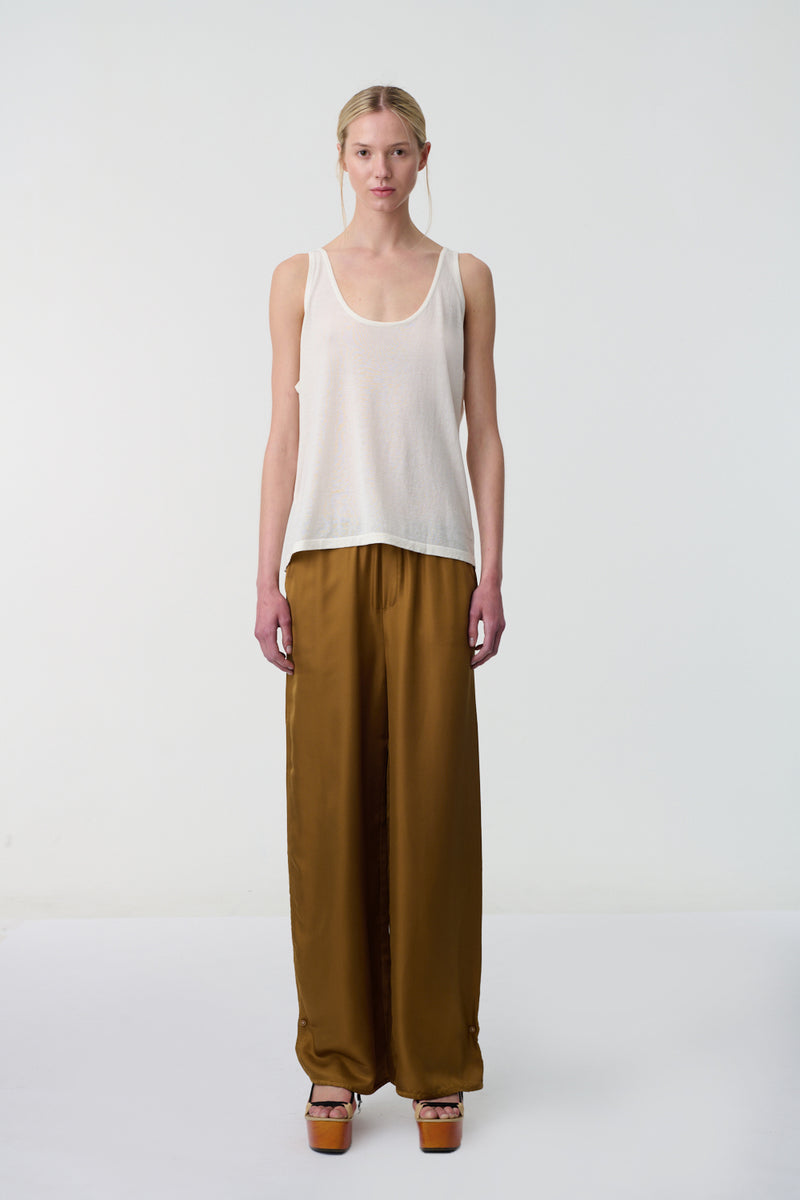 Elune Cotton Silk Tank Top Off White