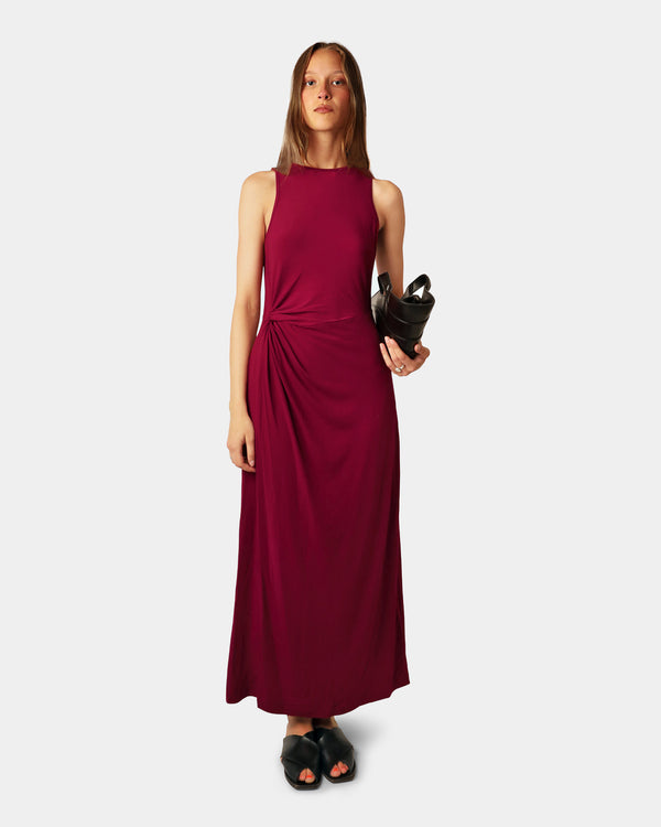 Oeuvre Draped Dress Bordeaux