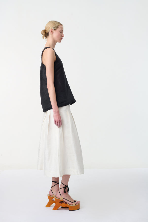 Lomen Linen Silk Tank Top Black