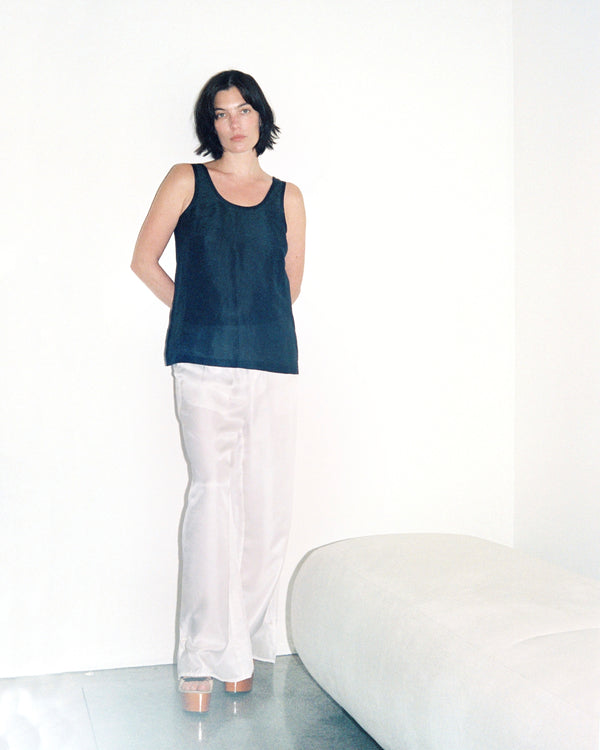 Lomen Linen Silk Tank Top Black