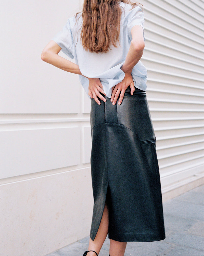 Sorrex Leather Skirt Black