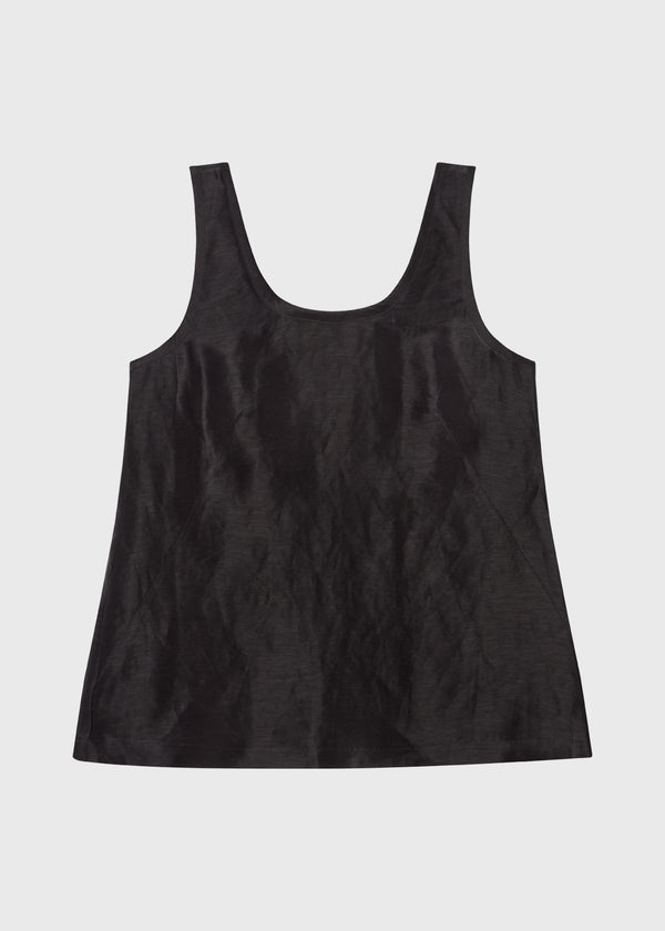 Lomen Linen Silk Tank Top Black