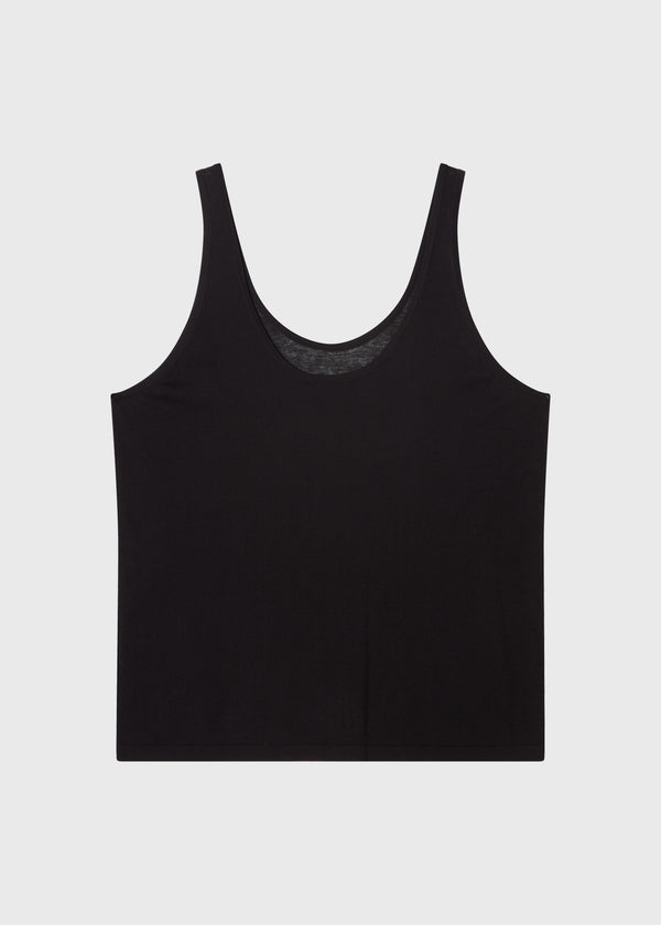 Elune Cotton Silk Tank Top Black