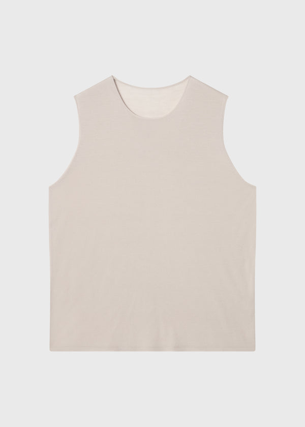 Meryl Virgin Wool Sleeveless Top Oyster