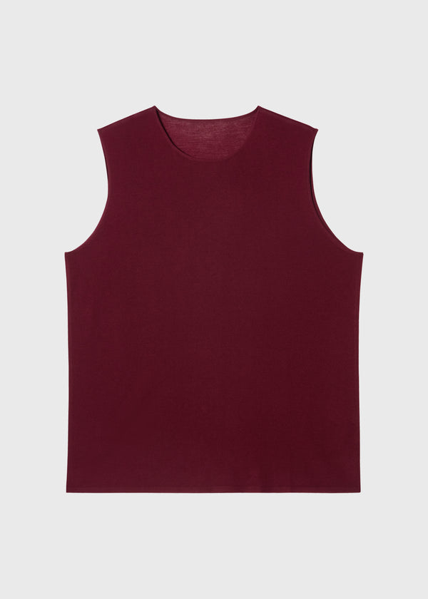 Meryl Virgin Wool Sleeveless Top Burgundy
