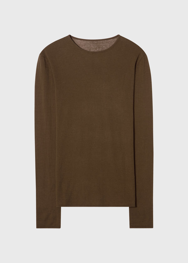 Eugene Cotton Silk Long Sleeve Top Wood