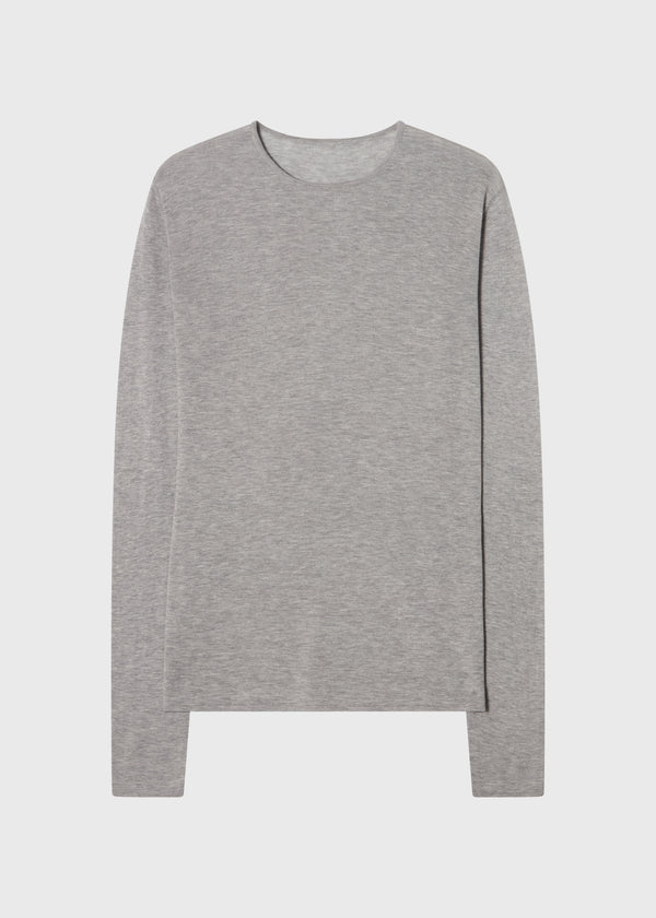 Eugene Cotton Silk Long Sleeve Top Stone