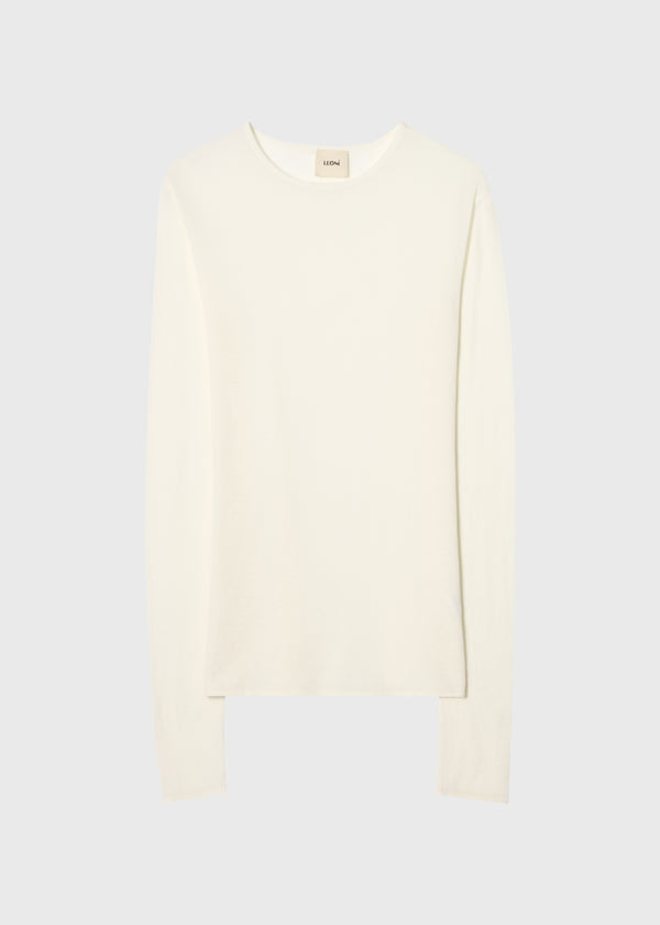 Eugene Cotton Silk Long Sleeve Top Off White