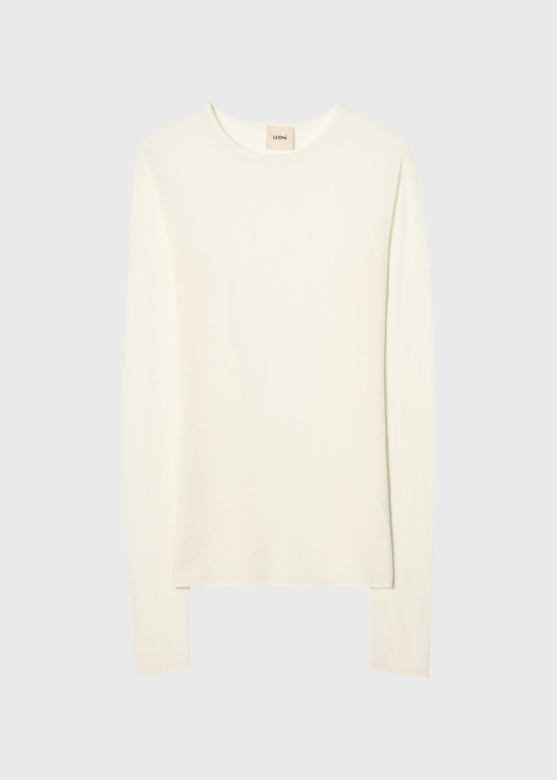Eugene Cotton Silk Long Sleeve Top Off White