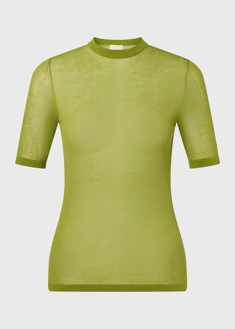Aubrie Sheer Nylon Top Moss