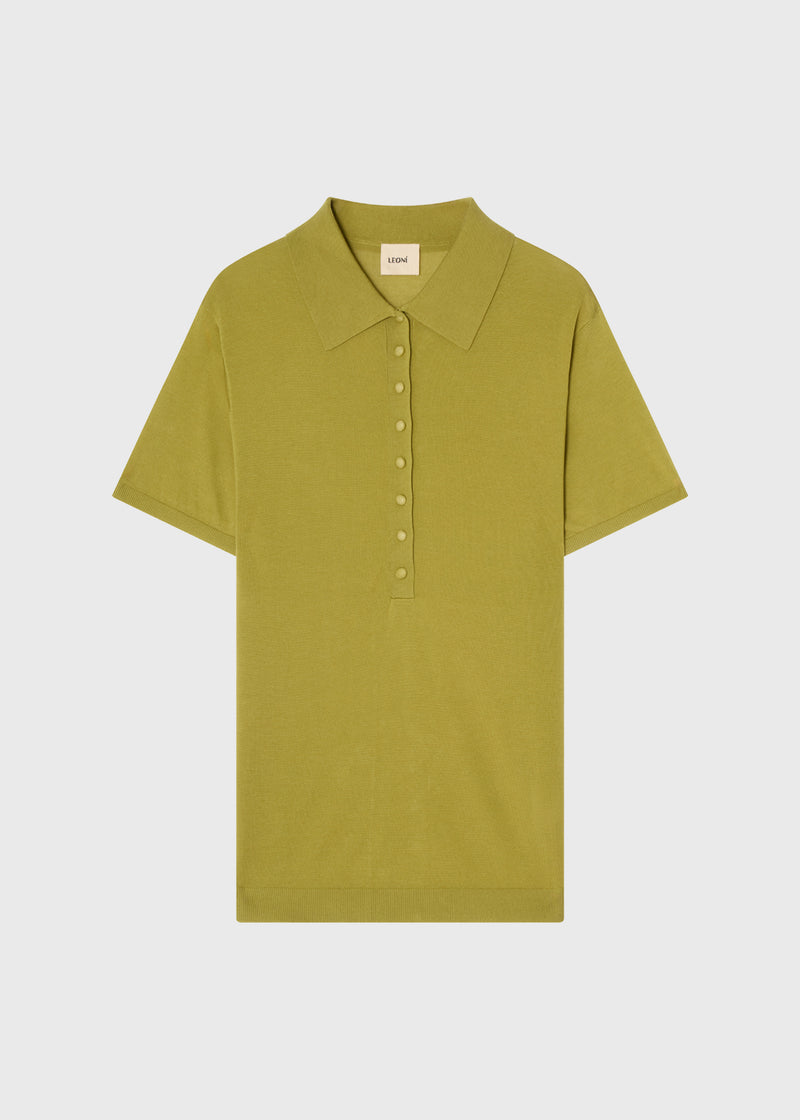 Serra Knitted Polo Pistachio