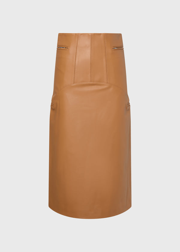 Sorrex Leather Skirt Cedar