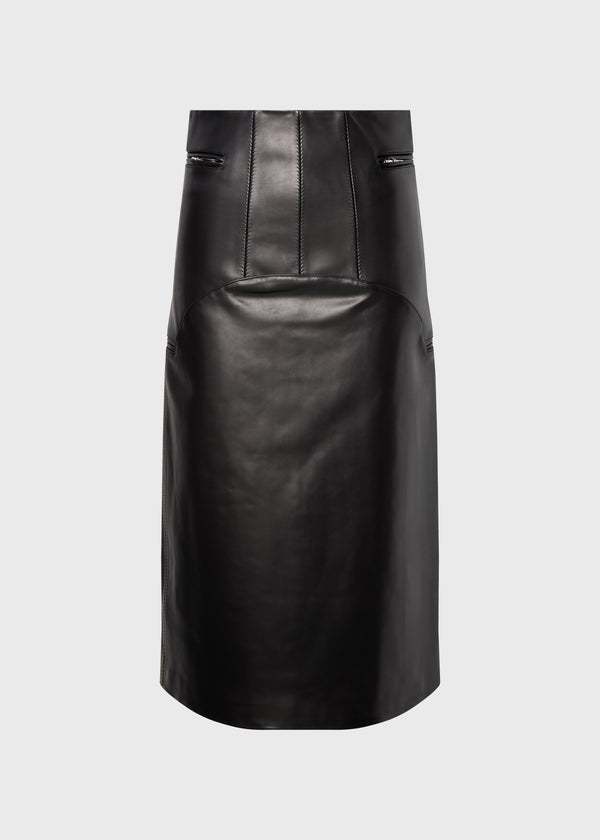 Sorrex Leather Skirt Black