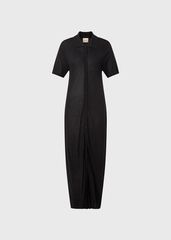 Dée Knitted Polo Dress Black