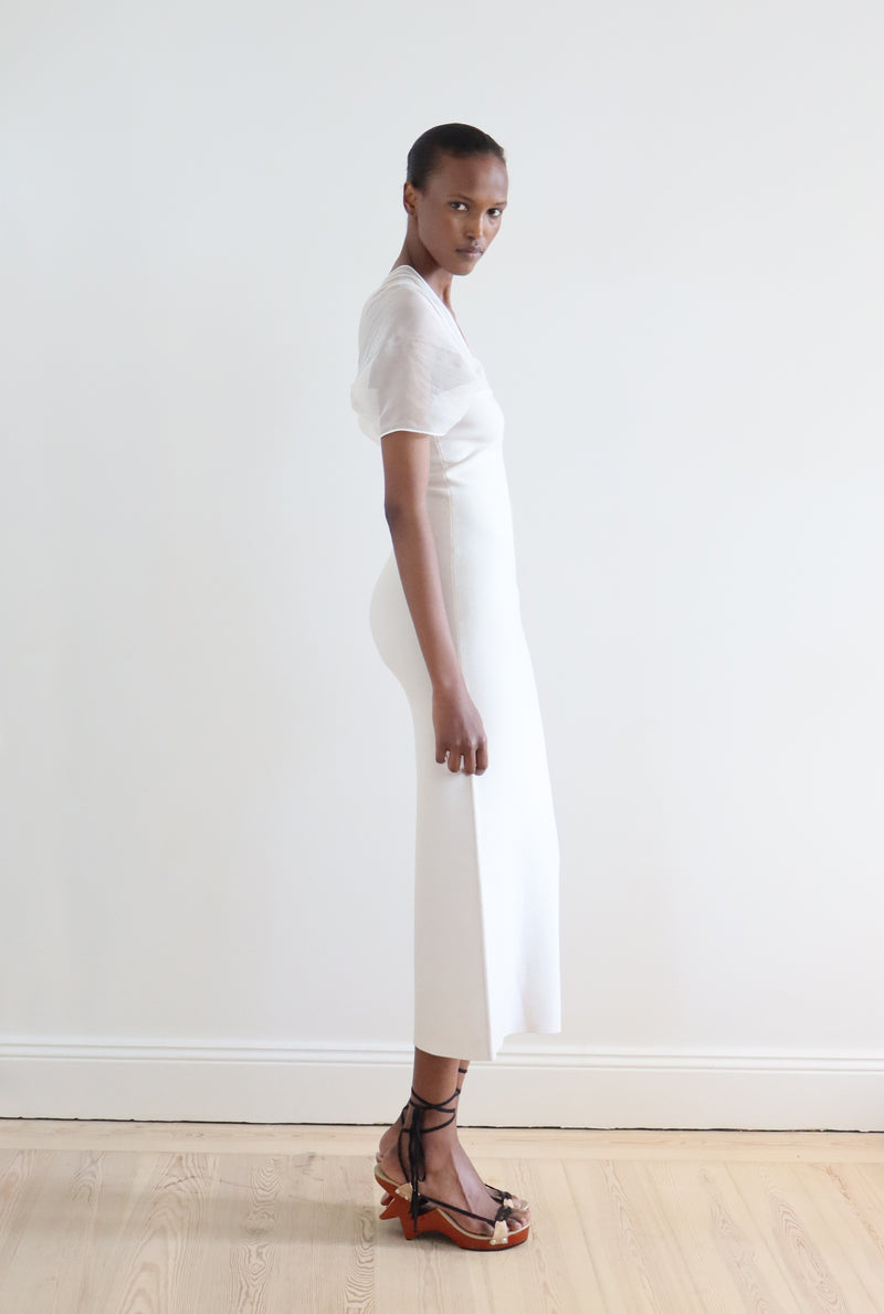 Indira Silk-georgette Dress Eggshell