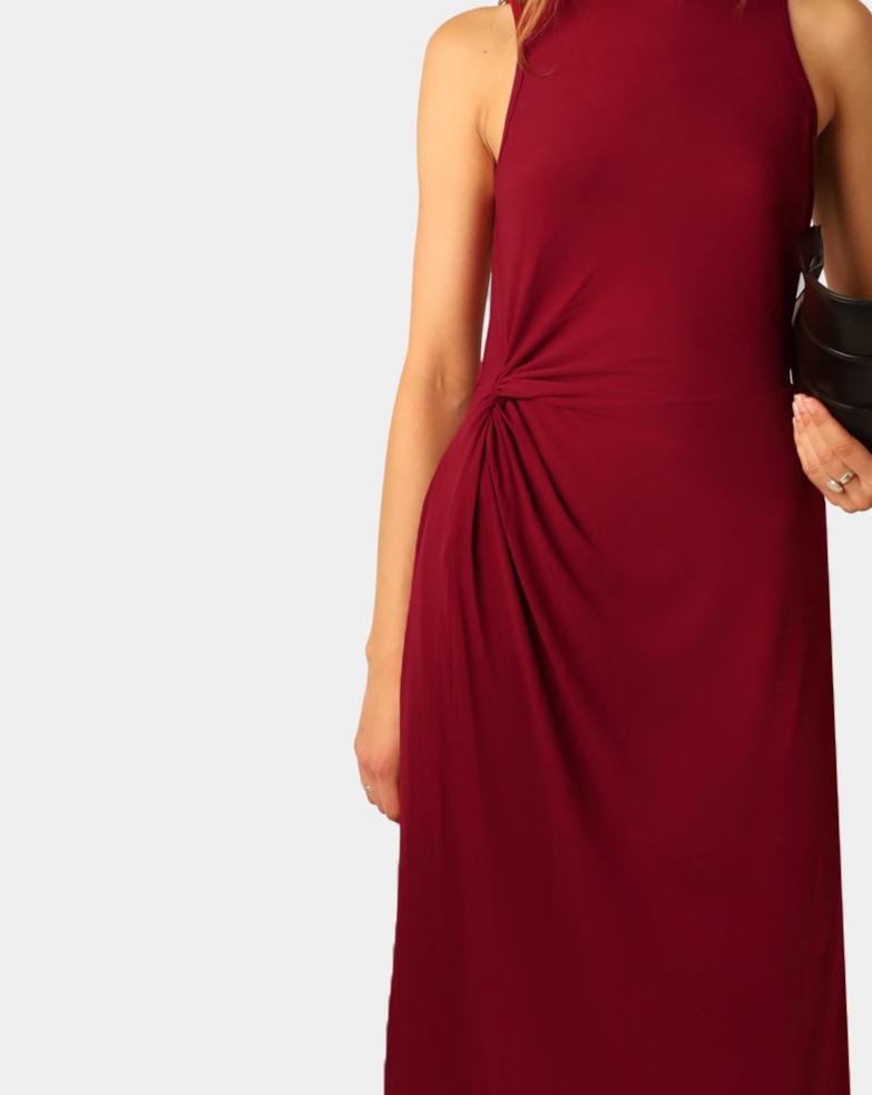 Oeuvre Draped Dress Bordeaux