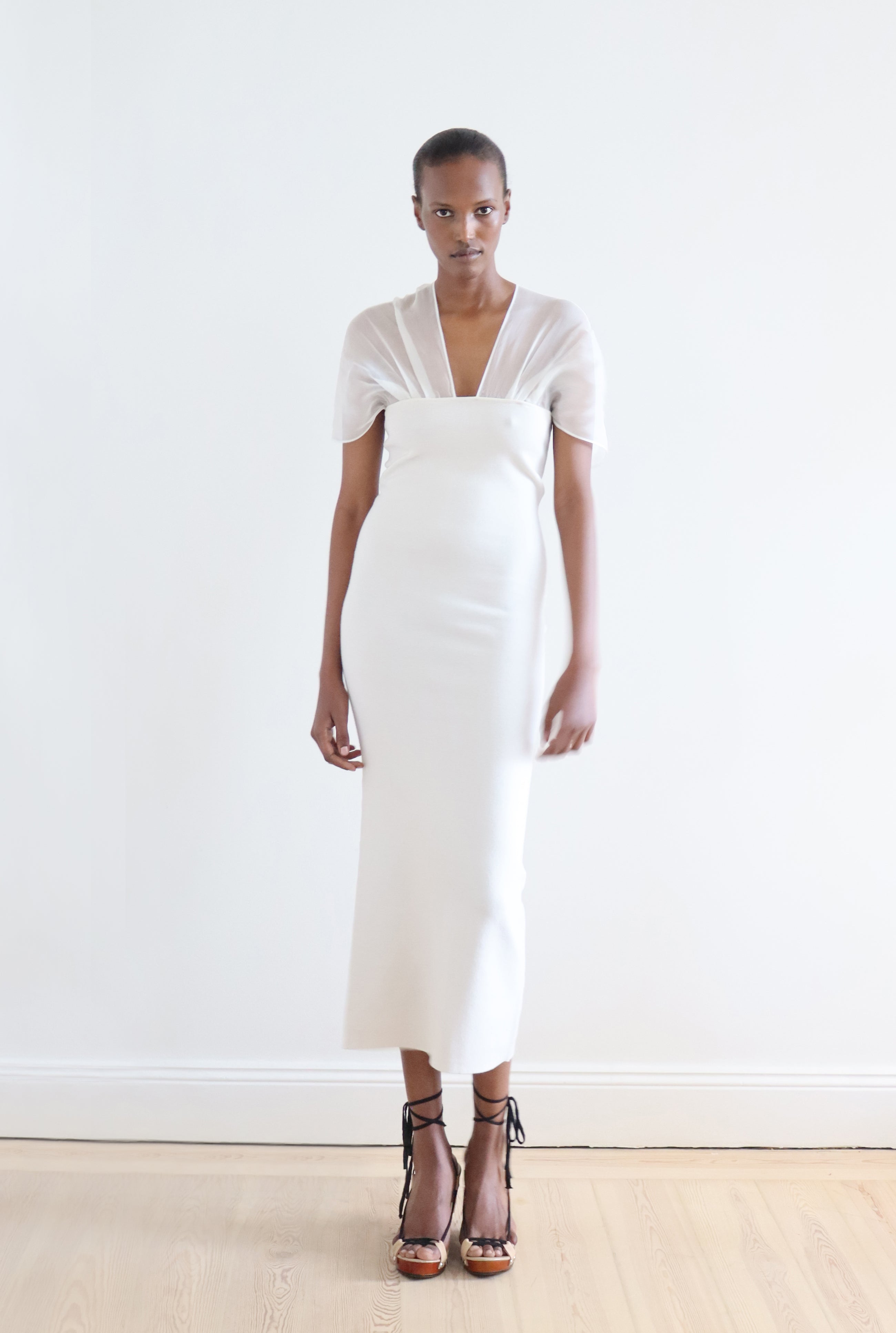 silk georgette dress Indira Silk-georgette Dress Eggshell