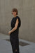 Void Gathered Silk Dress Black