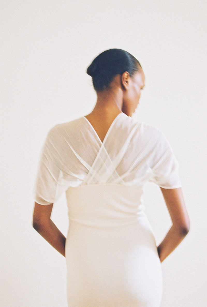 Indira Silk-georgette Dress Eggshell