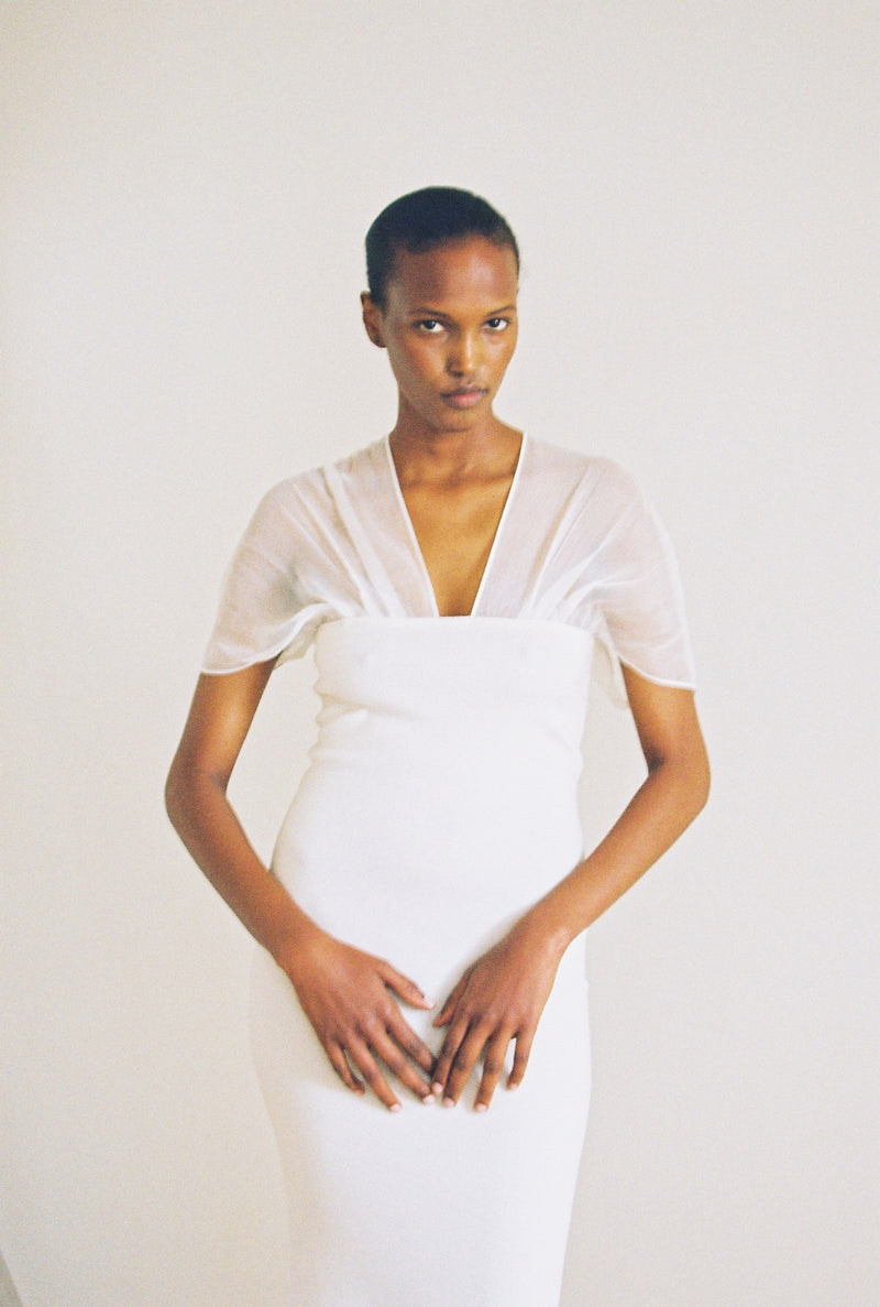 Indira Silk-georgette Dress Eggshell Indira Silk-georgette Dress Eggshell