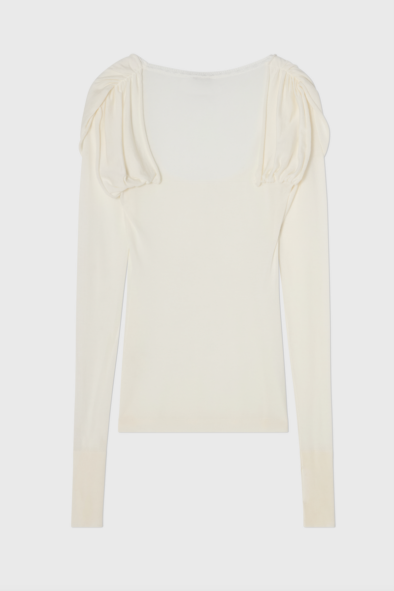 Baroque Long Sleeve Top White