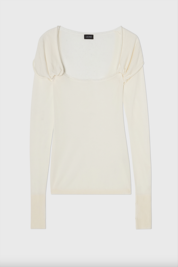 Baroque Long Sleeve Top White