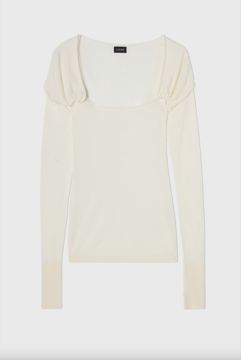 Baroque Long Sleeve Top White