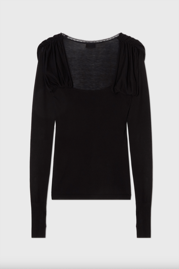 Baroque Long Sleeve Top Black